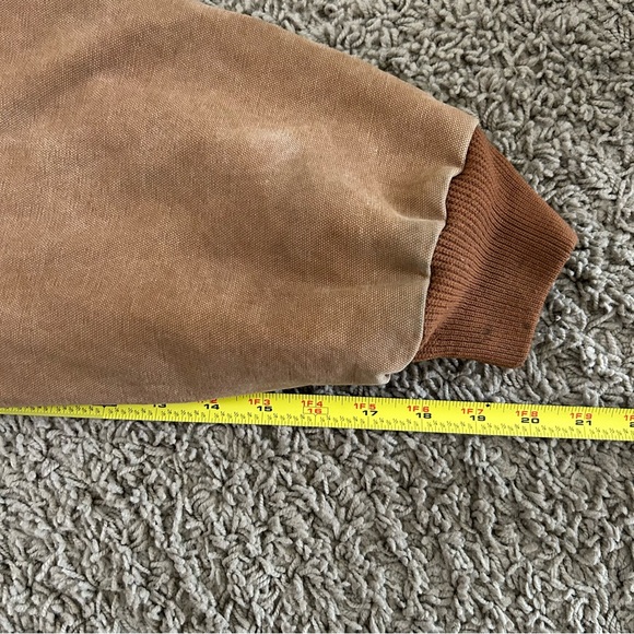Vintage Carhartt Canvas Hooded Active Jacket Mens XL Lined Zip Workwear J160 BRN - Picture 7 of 14